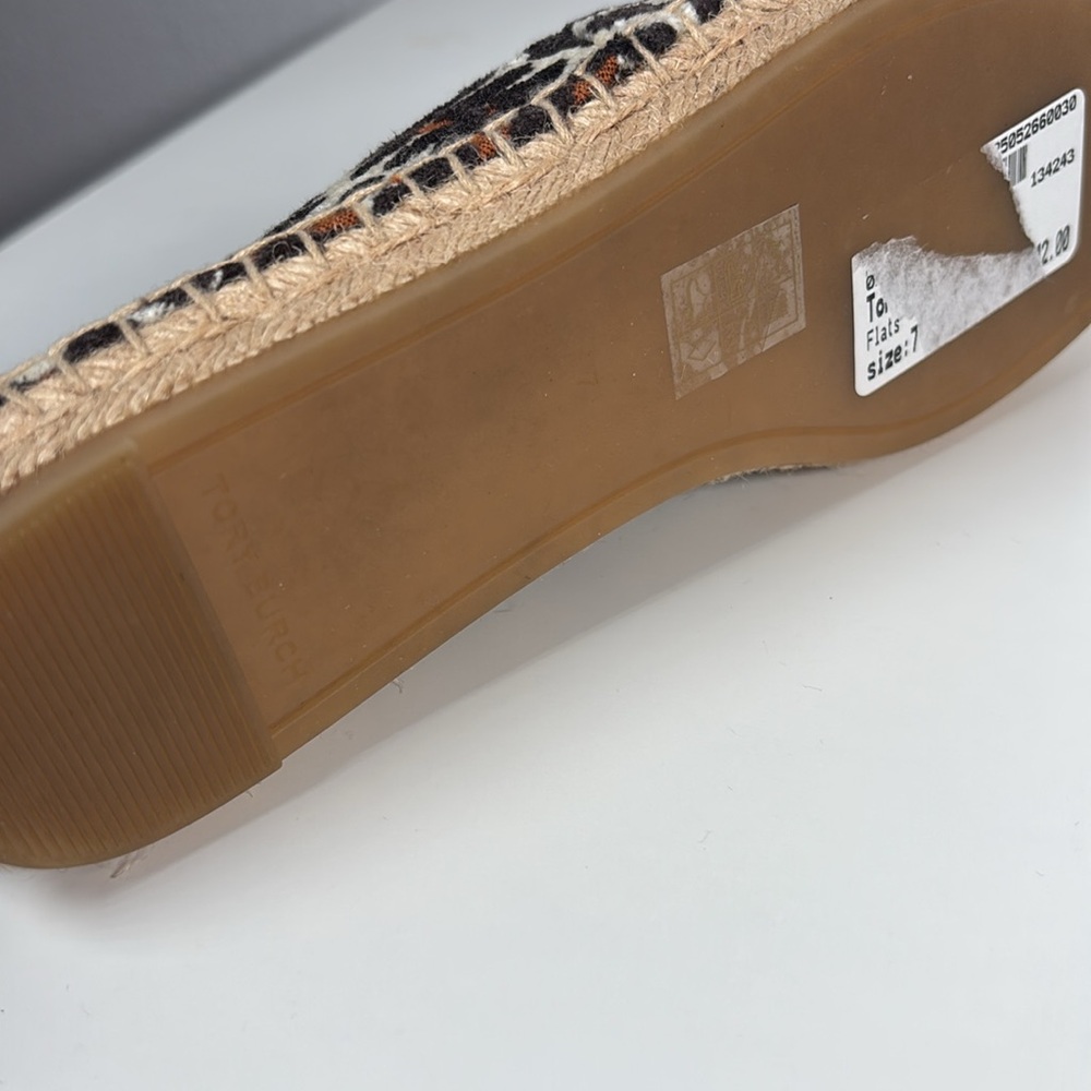 TORY BURCH ELEANOR ESPADRILLE JACQUARD VELVET REVA LEOPARD SZ 7 - Picture 7 of 7